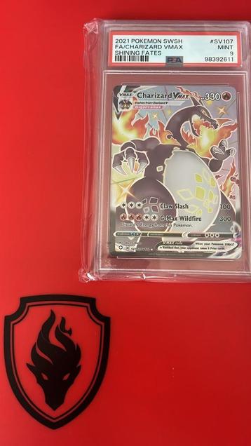 Pokémon kaart:  PSA 9  Charizard VMAX (SHF SV107)   beschikbaar voor biedingen