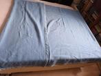 blauw wollen Franse 1p deken woondeken. 230-148cm, Ophalen of Verzenden, Zo goed als nieuw