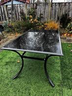 Tuintafel glas/aluminium, Ophalen of Verzenden, Gebruikt, Rechthoekig, Aluminium