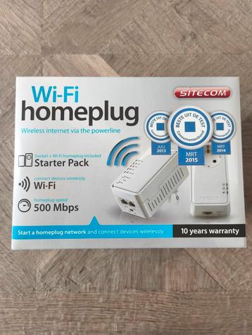 Wifi homeplug Sitecom compleet met doos en toebehoren  beschikbaar voor biedingen