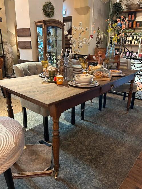 Antieke engelse eettafel, hout, bureau, landelijk wonen, Antiek en Kunst, Antiek | Meubels | Tafels, Ophalen of Verzenden