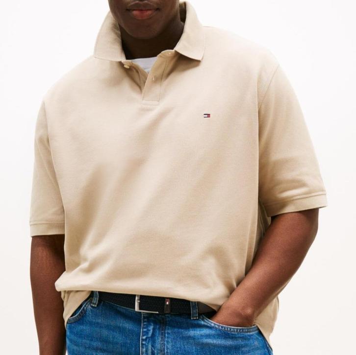 Tommy Hilfiger poloshirt (Feestmaanden Korting!), Kleding | Heren, Polo's, Nieuw, Overige maten, Beige, Verzenden
