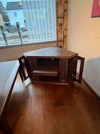 Hoek TV meubel eiken met schuifblad, Huis en Inrichting, Kasten | Televisiemeubels, Ophalen, Gebruikt, 100 tot 150 cm, Eikenhout