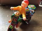 Oud blikken  met mannetje fiets, Antiek en Kunst, Antiek | Speelgoed, Ophalen of Verzenden