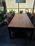 eettafel met stoelen, Huis en Inrichting, Ophalen, Gebruikt, 200 cm of meer, 50 tot 100 cm