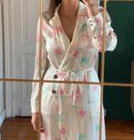 Ganni jurk bloemen zijde look XS / S overslag wikkeljurk, Verzenden, Zo goed als nieuw, Maat 34 (XS) of kleiner, Boven de knie