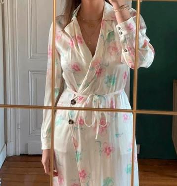 Ganni jurk bloemen zijde look XS / S overslag wikkeljurk beschikbaar voor biedingen