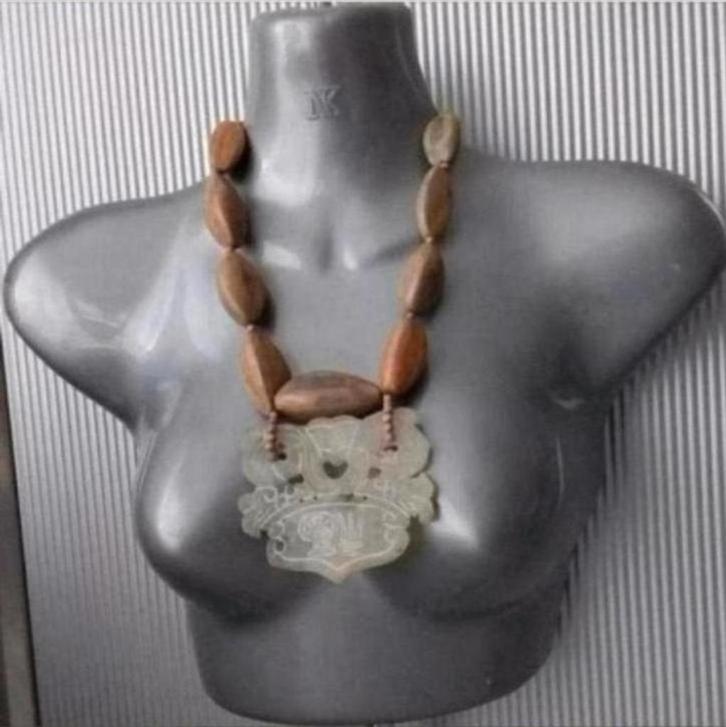 Manouk - ketting met pitten + edelsteen, Sieraden, Tassen en Uiterlijk, Kettingen, Nieuw, Steen of Mineraal, Overige kleuren, Met hanger