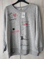C&A grijze trui met "scribbles" mt 50 - NIEUW, Kleding | Dames, Grote Maten, Trui of Vest, Nieuw, Ophalen of Verzenden, Grijs