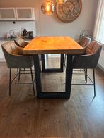 Hoge Eettafel met stoelen, Ophalen, 100 tot 150 cm, 50 tot 100 cm, Zo goed als nieuw