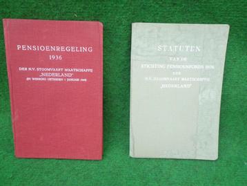 2 oude Pensioenregeling boekjes SMN Stoomvaartmaatschappij beschikbaar voor biedingen