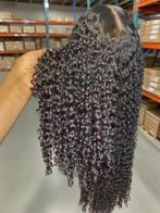 HUMAN HAIR, LACEWIG PRUIK CURLY KRULLEN, Ophalen of Verzenden, Zo goed als nieuw, Pruik of Haarverlenging