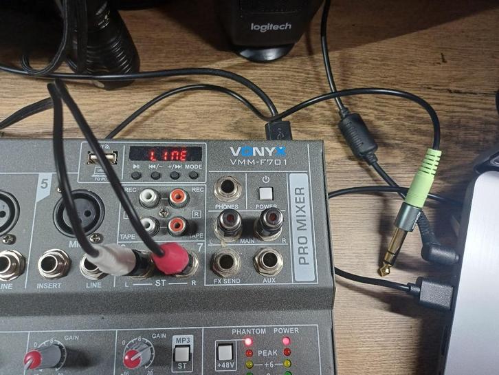 mengpaneel - Vonyx VMM-F701 prof. 7 -kanaals mixer, Muziek en Instrumenten, Mengpanelen, Zo goed als nieuw, 5 tot 10 kanalen, Microfooningang