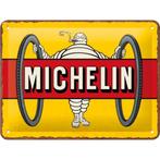 Michelin Bibendum geel relief metalen reclamebord wandbord, Verzamelen, Merken en Reclamevoorwerpen, Nieuw, Reclamebord, Ophalen of Verzenden