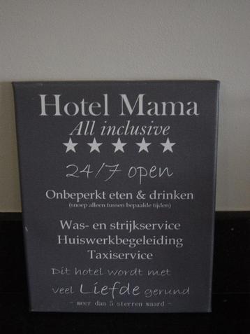 Tekstbord Oorkonde Hotel MAMA 50X40 cm beschikbaar voor biedingen