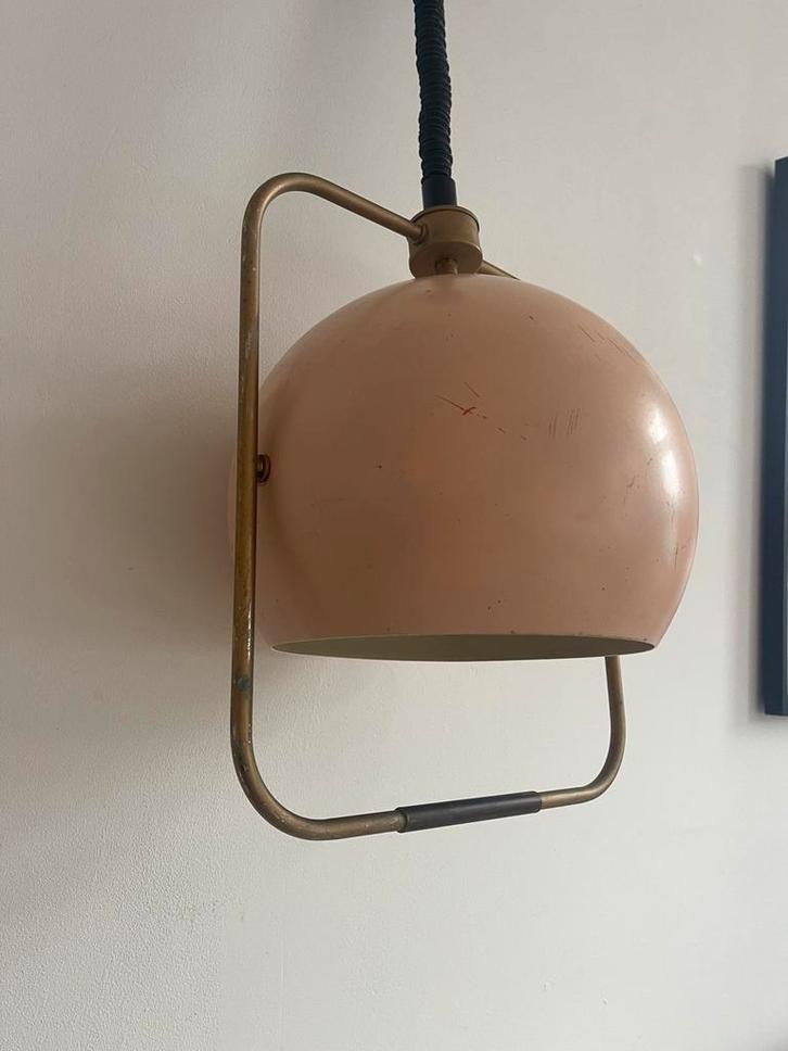 Retro Hanglamp uit 1973 - Vintage Design, Huis en Inrichting, Lampen | Hanglampen, Gebruikt, Minder dan 50 cm, Metaal, Ophalen of Verzenden