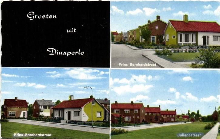 Groeten uit Dinxperlo - 3 afb o.a. Bernhardstraat - ongelope, Verzamelen, Ansichtkaarten | Nederland, Ongelopen, Noord-Brabant