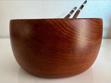 Vintage Groot Zweeds Bo Svensk Teakhout Schaal Bowl 60’s beschikbaar voor biedingen
