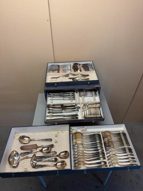 Verzilverd bestek (100) 108 stuks, Antiek en Kunst, Antiek | Bestek, Ophalen of Verzenden