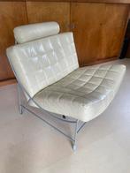 Leolux Volare wit leer, Huis en Inrichting, Fauteuils, Ophalen, Minder dan 75 cm, Leer, Zo goed als nieuw