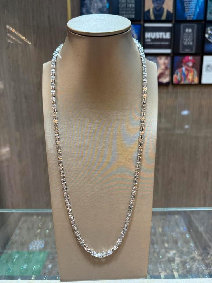 18KT Wit Goud - 22.7 Gram - Ketting - MAGNUM - Herenketting, Sieraden, Tassen en Uiterlijk, Kettingen, Nieuw, Goud, Ophalen
