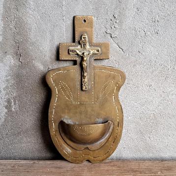 Brocante oud koperen wijwaterbakje wijwatervat *Etage3*  beschikbaar voor biedingen