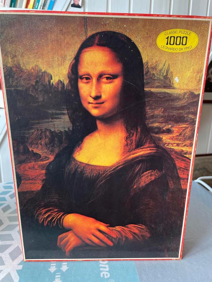Mona Lisa Puzzel - 1000 stukjes, Hobby en Vrije tijd, Denksport en Puzzels, Gebruikt, Legpuzzel, 500 t/m 1500 stukjes, Ophalen of Verzenden
