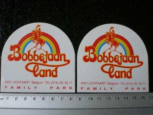 2x sticker family park Bobbejaanland lichtaart belgium logo, Verzamelen, Stickers, Zo goed als nieuw, Bedrijf of Vereniging, Verzenden