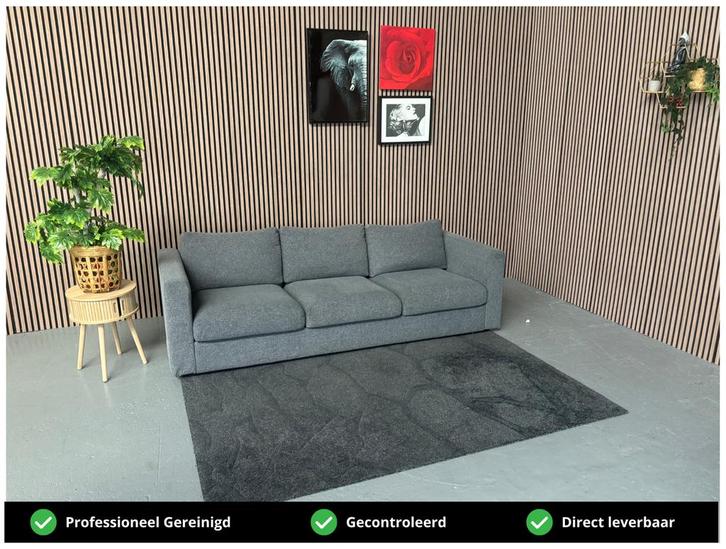 GRATIS LEVERING Ikea Vimle Bank Grijs 240x95 REFURBISHED, Huis en Inrichting, Banken | Bankstellen, Zo goed als nieuw, Rechte bank