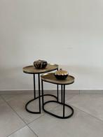 2 Bijzettafels, Huis en Inrichting, Tafels | Bijzettafels, Ophalen, Minder dan 45 cm, Minder dan 55 cm, Metaal of Aluminium