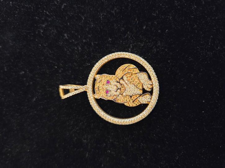 14 k gouden panter hanger 7,5 gram, Sieraden, Tassen en Uiterlijk, Kettinghangers, Nieuw, Goud, Goud, Ophalen of Verzenden