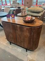 Magazijn leegverkoop dressoir retro Noor mangohout ribbel, Nieuw, Ophalen of Verzenden, Info@wkhome.nl, Argonweg 20 Amersfoort