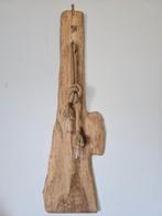 Wandlamp XXL hout en dik touw Uniek !, Huis en Inrichting, Lampen | Wandlampen, Ophalen, Zo goed als nieuw, Hout