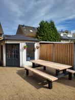 Picknicktafel douglas/lariks hout boomstamlook, Ophalen of Verzenden, Nieuw, Rechthoekig, Hout