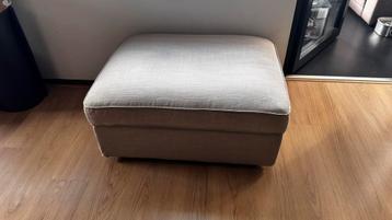 Beige poef met opbergruimte