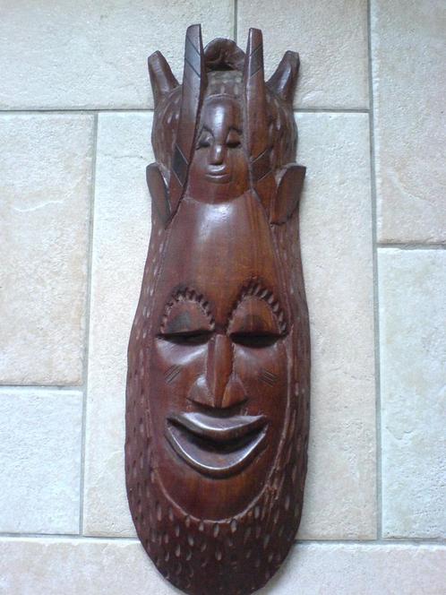 Groot masker houtsnijwerk, Antiek en Kunst, Kunst | Beelden en Houtsnijwerken, Ophalen