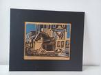 Frenk van Heeswijk linosnede" Paard en Wagen", Ophalen of Verzenden