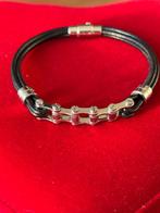 Armband stoer/motorrijd(st)er, Sieraden, Tassen en Uiterlijk, Armbanden, Ophalen of Verzenden, Nieuw, Zwart, Leer