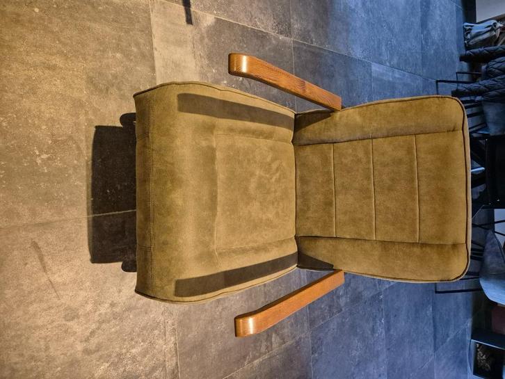 Groen industrieel fauteuil, Huis en Inrichting, Fauteuils, Nieuw, Leer, 50 tot 75 cm, 75 tot 100 cm, Ophalen