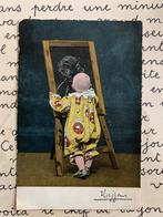 1905 Clowntje, Pierrot voor schilderezel (NN), Ophalen of Verzenden, Voor 1920, Gelopen, Kinderen