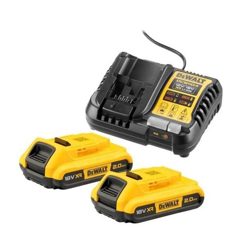 DeWALT DCB1104D2 Accu Starterset 18V XR 2.0Ah + DCB1104, Doe-het-zelf en Verbouw, Gereedschap | Handgereedschap, Nieuw, Ophalen of Verzenden