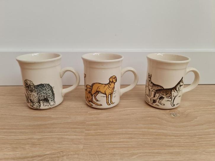 Biltons Honden Mokken – Vintage, Huis en Inrichting, Keuken | Servies, Gebruikt, Kop(pen) en/of Schotel(s), Overige stijlen, Aardewerk