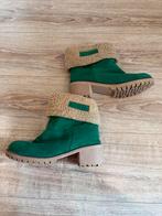 Groene Suede Look Laarsjes - Maat 40, Ophalen of Verzenden, Zo goed als nieuw, Groen, Lage of Enkellaarzen