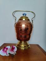 Schitterende vintage doofpot van koper met Delftsblauwe knop, Verzenden, Koper