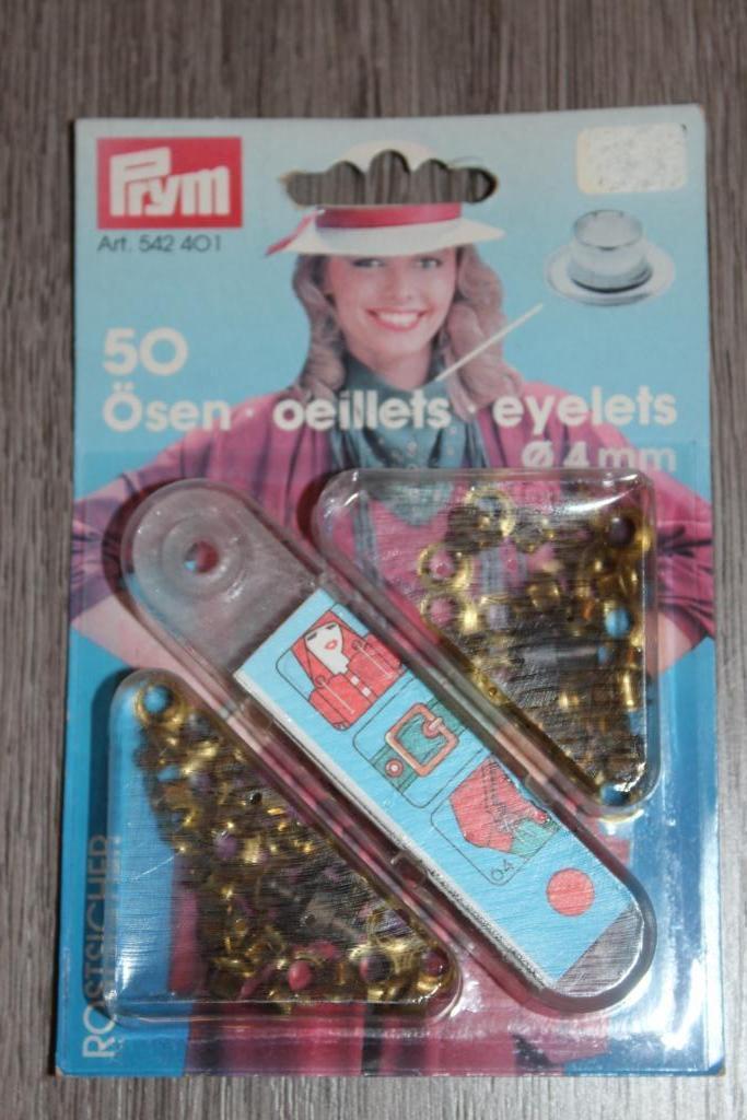 Prym 542401 goud Nestels ringen/schijven 4mm met pons #2355, Hobby en Vrije tijd, Naaien en Fournituren, Nieuw, Overige typen