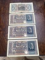 Reichsmark 4 x 50 Mark biljetten 1939, Postzegels en Munten, Ophalen of Verzenden, Duitsland, Setje