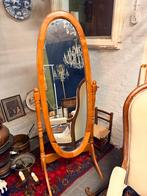 Ovale Staande Spiegel met Houten Frame, Ophalen, Gebruikt, G, G