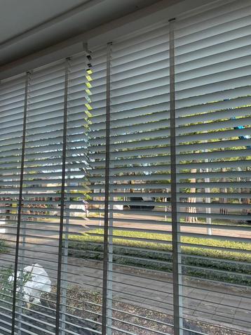 Houten witte jaloezieen beschikbaar voor biedingen