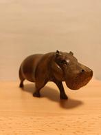 Houten beeldje nijlpaard / hippo - beeldhouwwerk, Antiek en Kunst, Ophalen of Verzenden