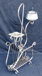 Vintage Staand platen / tijdschriftenrek met asbak jaren 50, Ophalen, Gebruikt